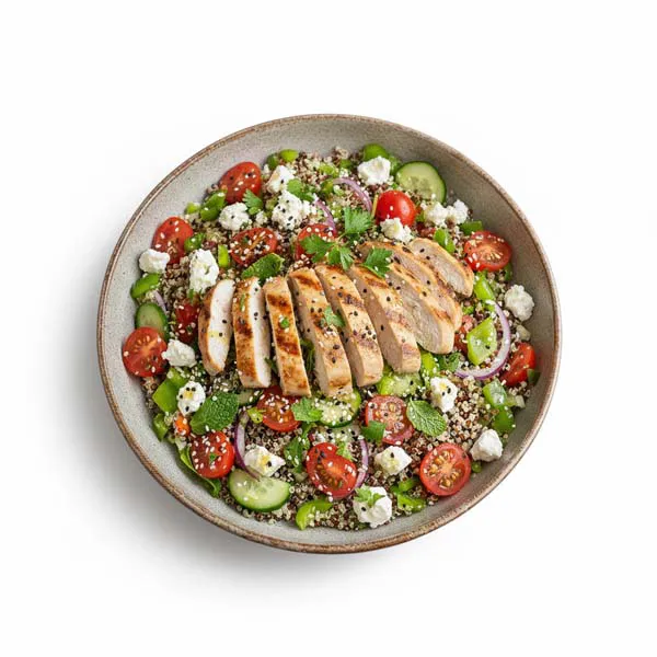 Zesty Chicken Quinoa Power Salad With Feta